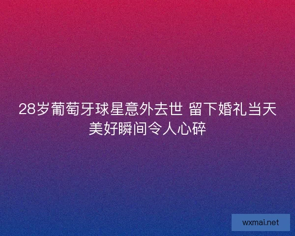 28岁葡萄牙球星意外去世 留下婚礼当天美好瞬间令人心碎
