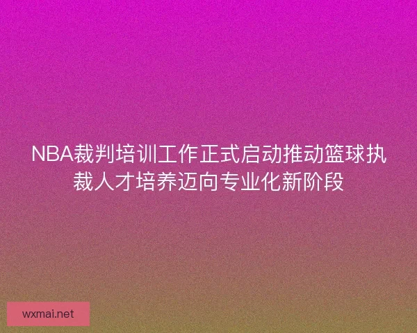 NBA裁判培训工作正式启动推动篮球执裁人才培养迈向专业化新阶段