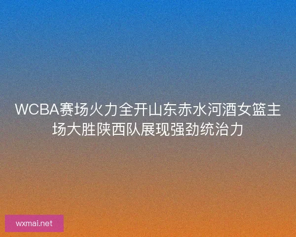 WCBA赛场火力全开山东赤水河酒女篮主场大胜陕西队展现强劲统治力